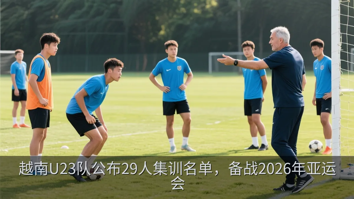 越南U23球员进行足球训练